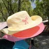 Bergen 2024 Sommer Bowknot Eimer Sonnenschutzhut Verstellbares Seil einfache Frauen Beckenhüte Federfaltbar UV -Schutz Fischer