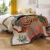Frauen Leopard -Wurfdecke Multifunktions -Strandsofa Cover Cobertor Quastenstaubabdeckung Klimaanlage Decken für Bett Deken 240409