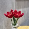 Fleurs décoratives tulipes artificielles tricotes à la main