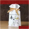 غلاف الهدية يقدم أكياس ملف تعريف الارتباط Santa Candy Box التغليف ديكورات عيد الميلاد العام الحاضر FY5641 B1022 إسقاط التسليم Garden F Dhdgy