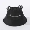 Berets DeePom Hat Women Cartoon Frog Cotton Bucket Fashion Cute Cap For Girls Gorros Summer Sun Female