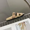 Sandały Kobiety projektantki Slajdy Kapciaczki Futro skórzane skórzane płótno zjeżdżalne rozmyty pluszowy pantofier pomarańczowy czerwony damski damski letni sandałowe buty sandałowe