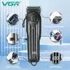 VGR Clipper Hair Cutting Machine Electric Professional Trimmer Cordless for Men Digital Display V282 240411