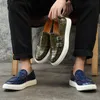 Men's Casual Shoes Crocodile Grain Leather Men Fashion Monk Loafers Mens Slip-on Outdoor Driving Flats