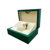 Anpassad BZM Quality Green Watch Box Luxury Elegant Leather Wood Watch Case med förpackning Mikrofiberkudde Display 240425