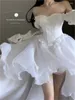 Casual Dresses 2024 Summer Elegant White Off Shoulder Fairy Dress Chic Princess Puff Mesh Robes Du Soir Vestidos De Fiesta