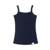 Tanques femininos Camis letra Budge de algodão Blocado de algodão Top shorts Designer de ioga Terno O-Gobes Sem mangueira Sex Bra Vest Ladies Solid Elastic Femme Clothing#Q3