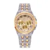 Factory Wholesale Custom Gold-plaquée CZ VVS VVS Moisanite Diamond Full Iced Out Watch