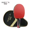 Huieson 5 Star Ping Pong Racket Carbon Fiber Table Tennis for Double Pimplysin Rubber 240419