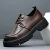 Sapatos casuais Couro masculino Oxford Plata