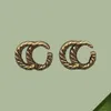 Örhänge Studörhängen Designer G Luxury Jewellery Bijoux S925 Silver Pin Vintage Twill Letter Brass New Fashion High Quality Womens Mens Free Frakt grossist