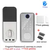 TUYA TTLOCKアプリスマートカードセキュリティバイオメトリック指紋ドアロックパスワードキーレスエントリEL 240422の盗難防止