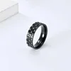 Wedding Rings Sexually neutral style titanium steel diamond inlaid square zircon ring daily commuting personalized accessories
