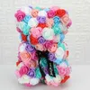 Romantic Valentines DayCreative Eternal Flower Rose Bear Christmas Gift Rose Bear Hug Bear Wedding Flower Decoration Gift 240418