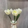 Fleurs décoratives tulipes artificielles tricotes à la main