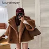 Maxmaras Coat Teddy Bear Womens Cashmere Płaszcze wełniane zimowe krótkie jagnięce garnitur do włosów