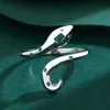 Band Rings 2022 New Luxury Irregular Double Snake Head Jade Couple Ring Womens Original Sterling Silver Wedding Jewelry Q240427