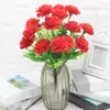 Flores decorativas reutilizáveis ​​Artificial elegante Arranjo de flores de cravo para decoração de escritório em casa 10 Casamentos falsos