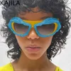 Солнцезащитные очки Y2K Punk Twisted Sunglasses Женщины мужчины 2023 Роскошные бренд Retro 2000 -х