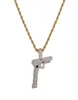 Hip Hop Rock Jewelry Gun Collier Pendant Iced Out Or Color Plated Mens Gold Chain Gift6246102