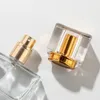 50 ml heldere glazen spuitfles mat vierkante glazen parfum fles cosmetische verpakkingen flesflesflesjes