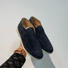 flach niedrige lässige Schuhe der höchsten Qualität Designerin Schwarzer Wildleder Kuh Leder Oxfords Moccasins Gummi -Sohle -Freizeitschuhe