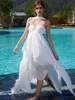 Chiffon Rückenless sexy Strandkleid Rüsche Maxi Hochzeit Abend weiße ärmellose elegante lange Sommerkleider für Frauen 240424