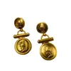 Stud Earrings Medieval Vintage Antique Western Retro King Ancient Coin Head Relief