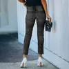 Jeans femminile volalo a petto singolo streetwear high wons women pantaloni femminile blu blu 2024 pantaloni skinny autunnali