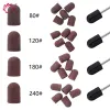 Bits 5/10pcs 80#120#180#240#Bits de perfuração de unhas 5 Bandas de lixamento Tampas Blocos Máquina