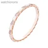 Hög nivå Original Blgarry Designer Bangles V Gold High Edition Snake Bone White Fritillaria Diamond Armband pläterat med 18K Fashion Rose Gold med varumärkeslogotyp