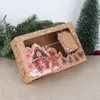 Caixas de biscoitos de doces de Natal Kraft Paper Box Box Food Bakery Treat Boxes com janela transparente Navidad Decor Xmas Bolsa de presente Noel 240426