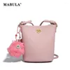 Kvällspåsar Mabula Pink Sling Women's Bucket Bag Designer Stylish Leather Cross Shopper Hand Stor lyx 2024 Lady Shoulder Hobo Purse