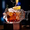 Créatif 3d Fish Transparent Shape Bar Cocktail Verre de verre épais épais lourd Smoothies Bol tasse de boisson froide Tiki verres de verres 240416