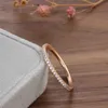 Band Rings Kinel New Arrivals 585 Rose Gold Single Row Micro Wax Set Natural Zircon Ring for Womens Wedding Party Fashionable and Exquisite Jewelry Q240427