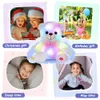 20 cm ours ouais oreillers LED Light Plux Animaux Toys Kawaii Doll avec un nœud papillon farci pour les filles Lit Sleeping Pillow 240416