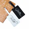Cross-border New Rectangular Black And White Versatile Couple Pu Luggage Tag Suitcase Hangtag Boarding Pass Luggage Tag Tag