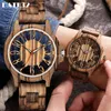 Natuurlijk bamboe houten horloge voor mannen full-houten holle case band horloges man kwarts polshorloge real houten hen clock mannale reloj 240425