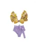Damskie stroje kąpielowe vintage fiolet z żółtymi liśćmi bikini setki stroju kąpielowego spódnica pusta jeden kawałek na plażę kostniczki kąpielowe