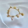 Sea Animal Starfish Designer Bransoletka dla kobiet Dziewczyny Świeć Diamond Nature Pearl Bamboo Sain Love Four Star Fish Cute Crab Charm Bracelets Prezent biżuterii