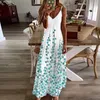 Summer Vestido para mujer Sfeda de suspendera pequeña moda floral larga