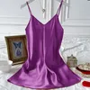 Women's Sleepwear Sexy Backless Mini Chemise Nightdress Summer Satin Suspender Intimate Lingerie Nightgown Home Dressing