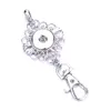 Lobster Clasp Hollow Round Round Alloy Metal Rhinestone Key Chains Sieraden 18mm Snap Button Key Ring Beyring