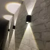 Lampa ścienna 2W 4W 6W 8W 10W w dół w dół wiązka światła Regulowana nowoczesna zewnętrzna oprawa ogród ogród na patio w garażu schodowym