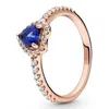 Bandringen 925 Sterling Silver Ring met rode hart en kleurrijke kristalring geschikt voor charmante vrouwen DIY Valentijnsdag Gift Exquise Sieraden Q240427