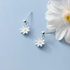 Gestüt Ohrringe la monada klein für Frauen 925 Sterling Blume Daisy Frau Ohrring Hanging Silberschmuck Frau