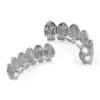 Hip Hop Bling simulou 6 peças superior e inferior geladas de dentes de diamante Grillz