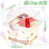 50st Square Cake Boxes Slice Dessert Box Cupcake Container Holder för Muffins Pudding Cake Bakery Wedding Party Supplies 240426
