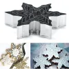 Moules 5pcs / Set Snowflake Cutter Biscuits en acier inoxydable Fondant Cake Pastry Moule de cuisine DIY Cuisine (Couleur: Argent)