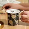 أكواب الزهور الأصلية قهوة كوب جميلة الحليب شاي مويسلي بورسلين كوب الإفطار السيراميك عظم الصين كأس الإبداع للأصدقاء J240428